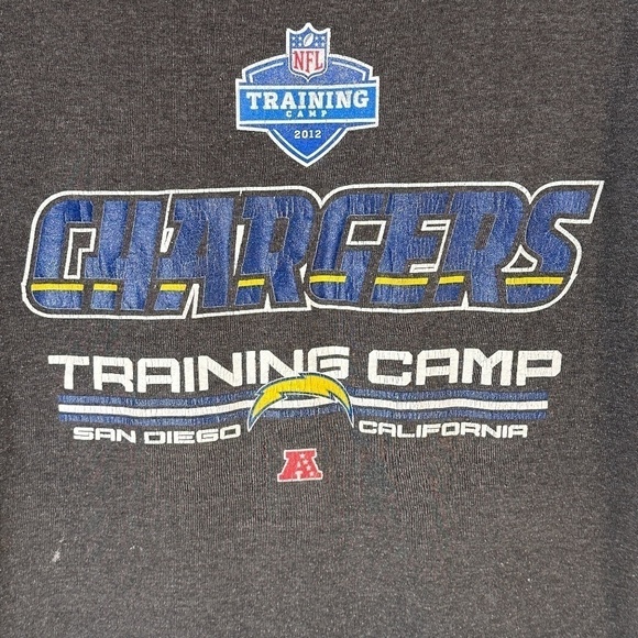 Vintage AFC NFL Chargers Football Training CampGray Short Sleeve T Shirt Tee - Picture 3 of 5